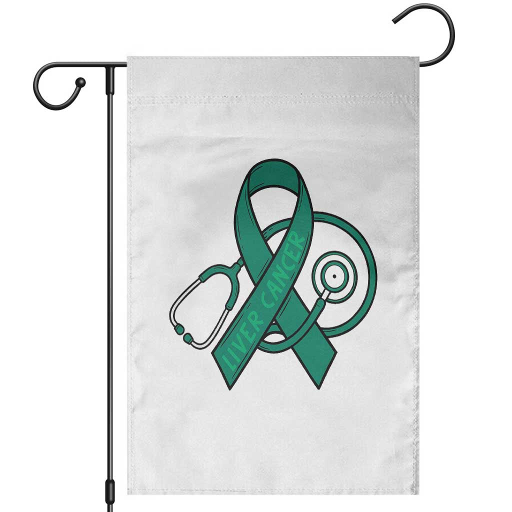 Liver Cancer Strong Nurse Warrior Garden Flag Stethoscope Healthcare Support Gift