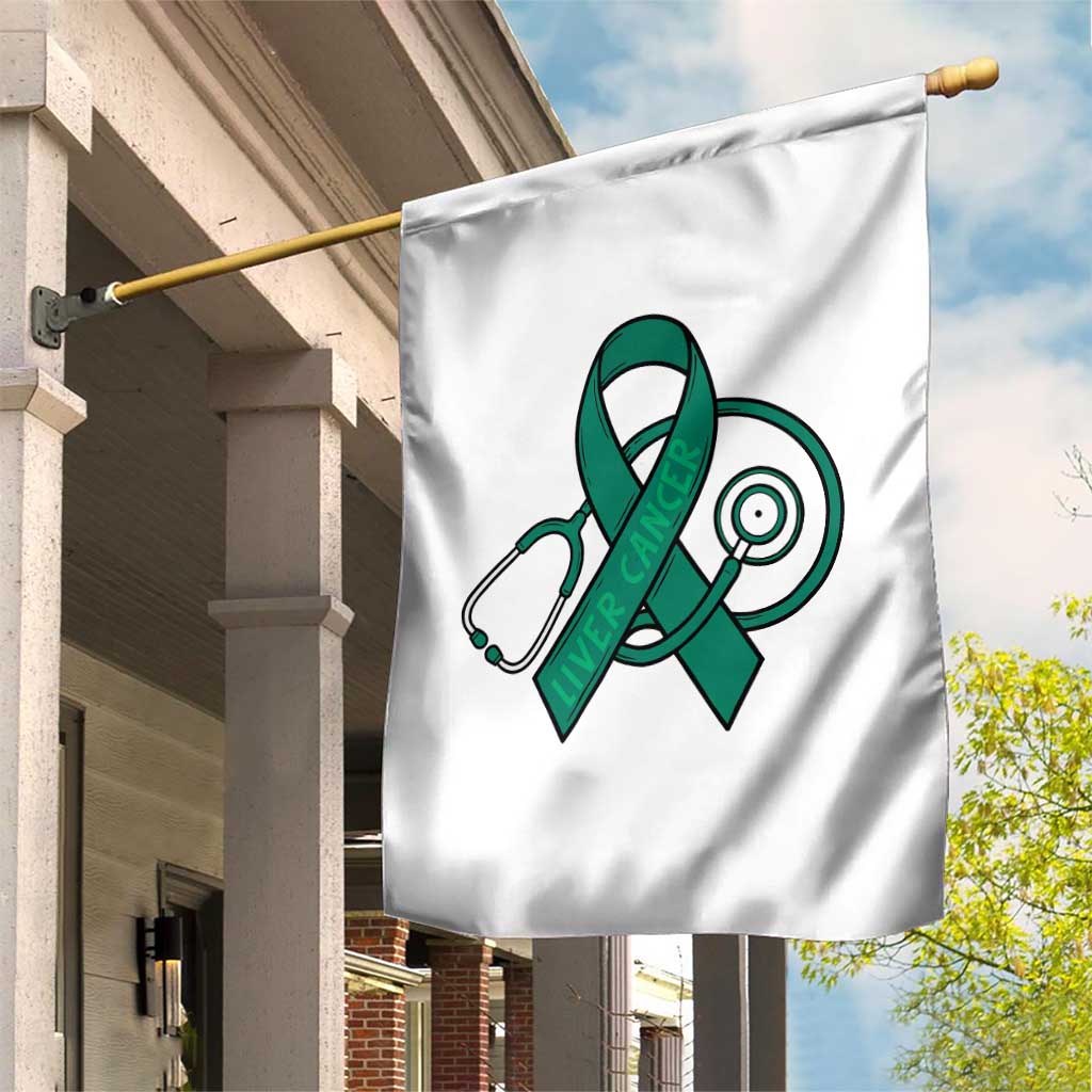 Liver Cancer Strong Nurse Warrior Garden Flag Stethoscope Healthcare Support Gift