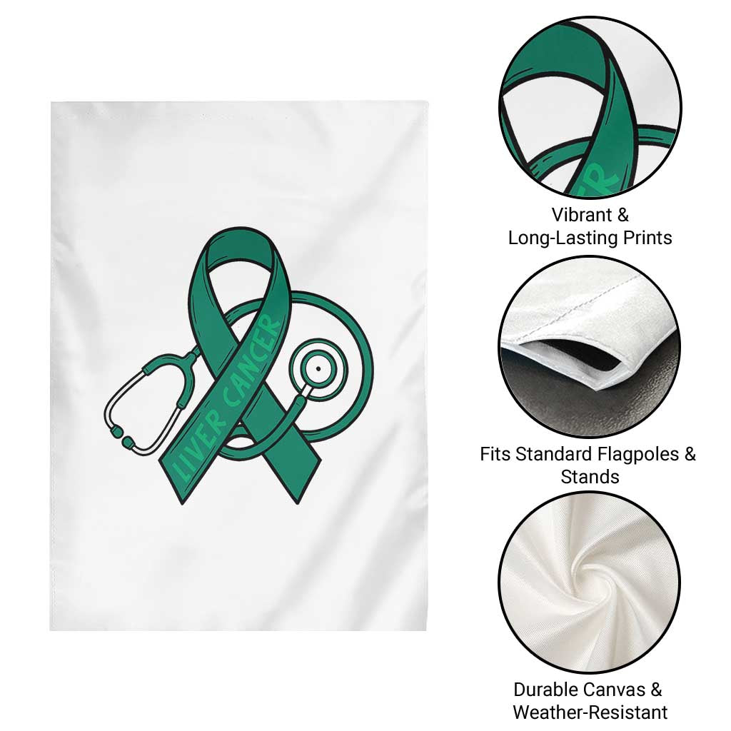 Liver Cancer Strong Nurse Warrior Garden Flag Stethoscope Healthcare Support Gift