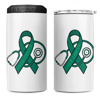 Liver Cancer Strong Nurse Warrior 4 in 1 Can Cooler Tumbler Stethoscope Healthcare Support Gift
