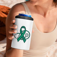Liver Cancer Strong Nurse Warrior 4 in 1 Can Cooler Tumbler Stethoscope Healthcare Support Gift