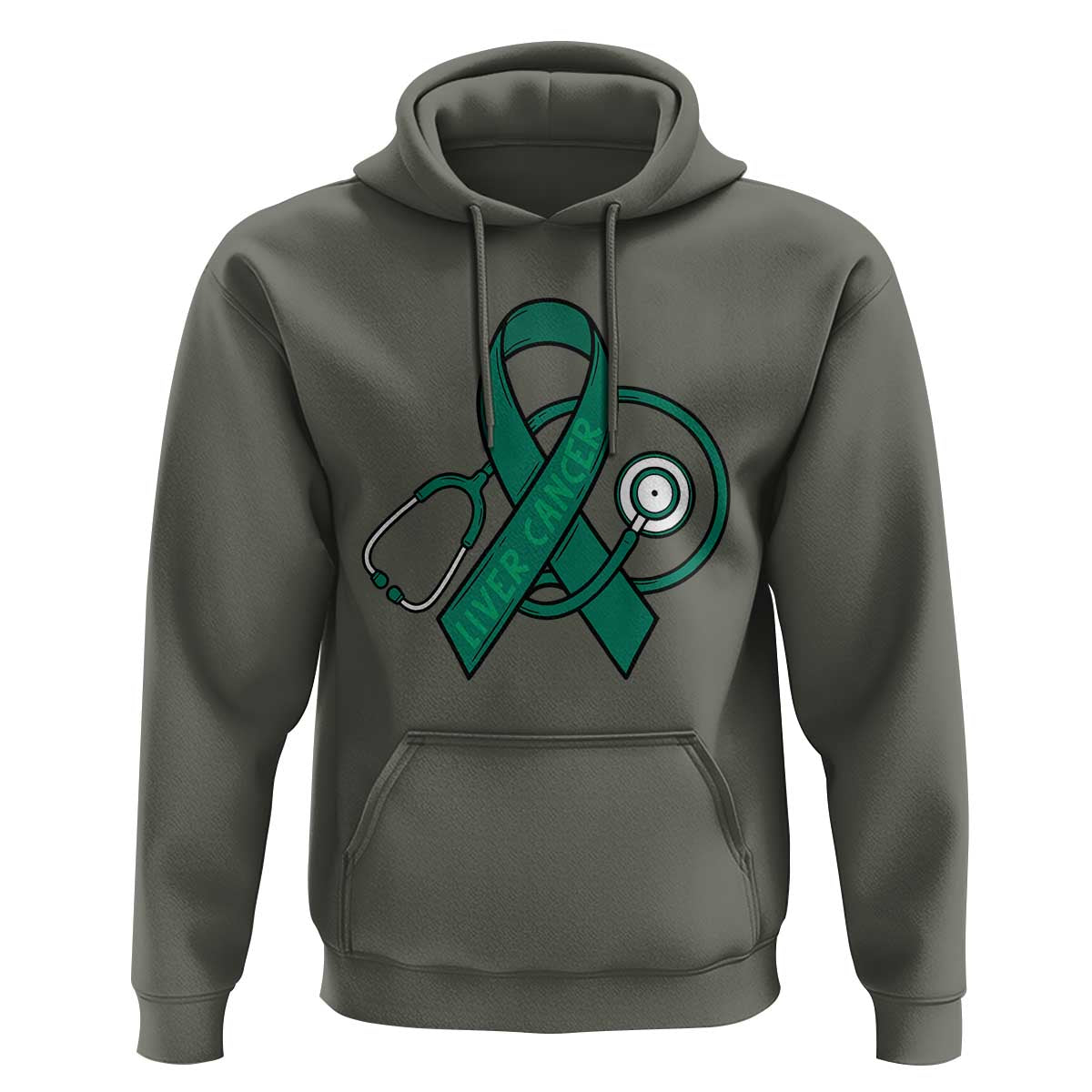 Liver Cancer Strong Nurse Warrior Hoodie Stethoscope Healthcare Support Gift