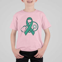 Liver Cancer Strong Nurse Warrior T Shirt For Kid Stethoscope Healthcare Support Gift