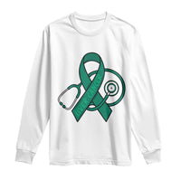 Liver Cancer Strong Nurse Warrior Long Sleeve Shirt Stethoscope Healthcare Support Gift