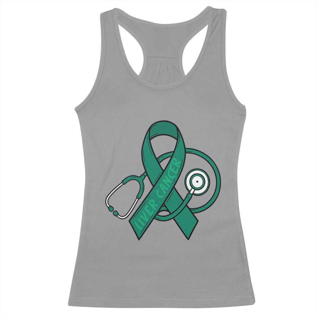 Liver Cancer Strong Nurse Warrior Racerback Tank Top Stethoscope Healthcare Support Gift