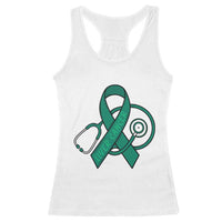 Liver Cancer Strong Nurse Warrior Racerback Tank Top Stethoscope Healthcare Support Gift