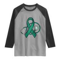 Liver Cancer Strong Nurse Warrior Raglan Shirt Stethoscope Healthcare Support Gift