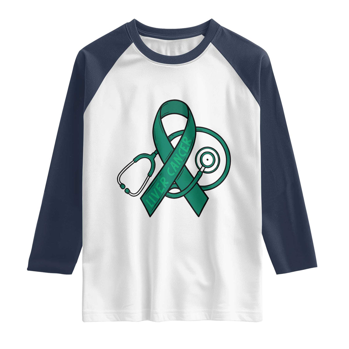 Liver Cancer Strong Nurse Warrior Raglan Shirt Stethoscope Healthcare Support Gift