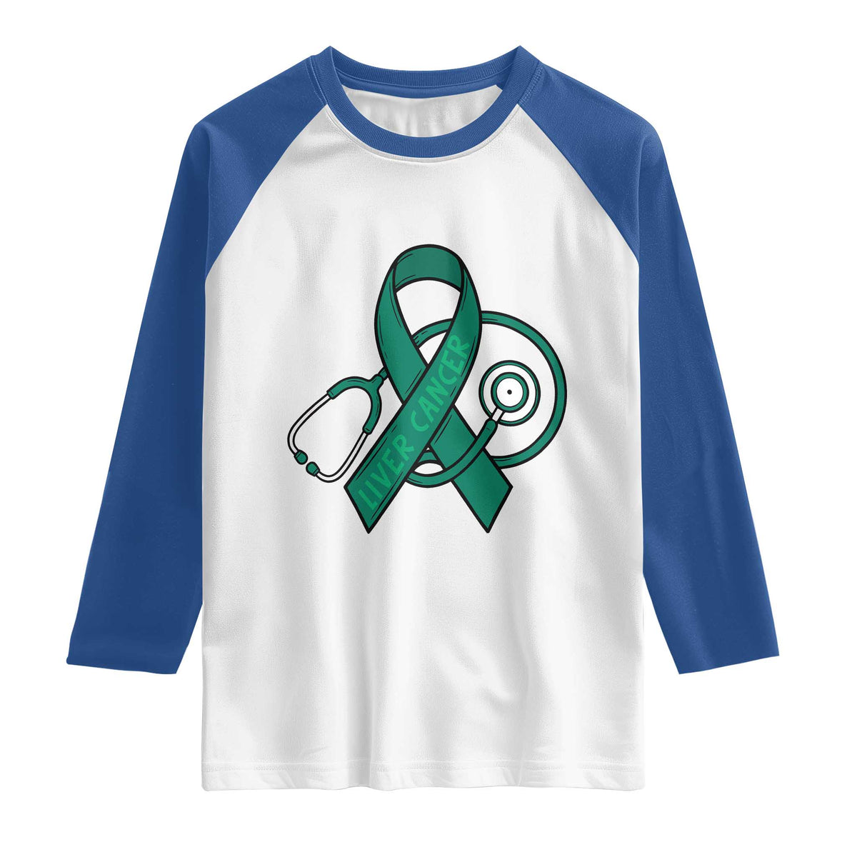Liver Cancer Strong Nurse Warrior Raglan Shirt Stethoscope Healthcare Support Gift