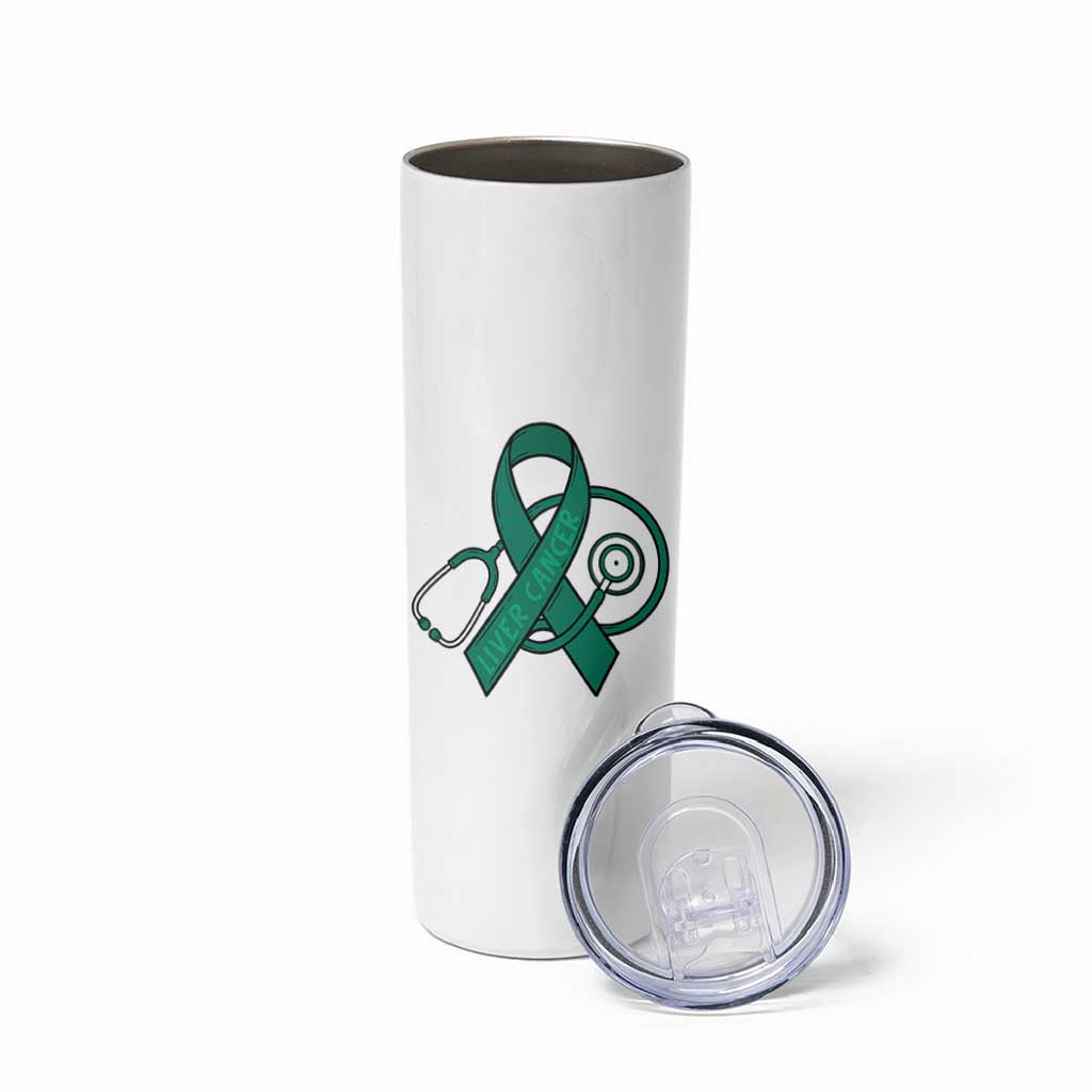 Liver Cancer Strong Nurse Warrior Skinny Tumbler Stethoscope Healthcare Support Gift