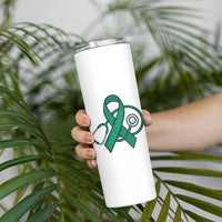 Liver Cancer Strong Nurse Warrior Skinny Tumbler Stethoscope Healthcare Support Gift