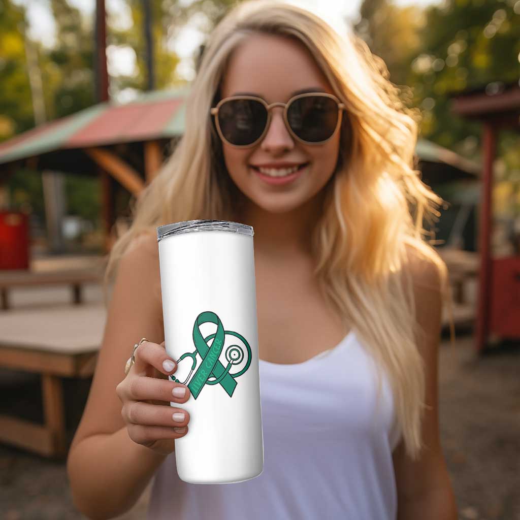 Liver Cancer Strong Nurse Warrior Skinny Tumbler Stethoscope Healthcare Support Gift