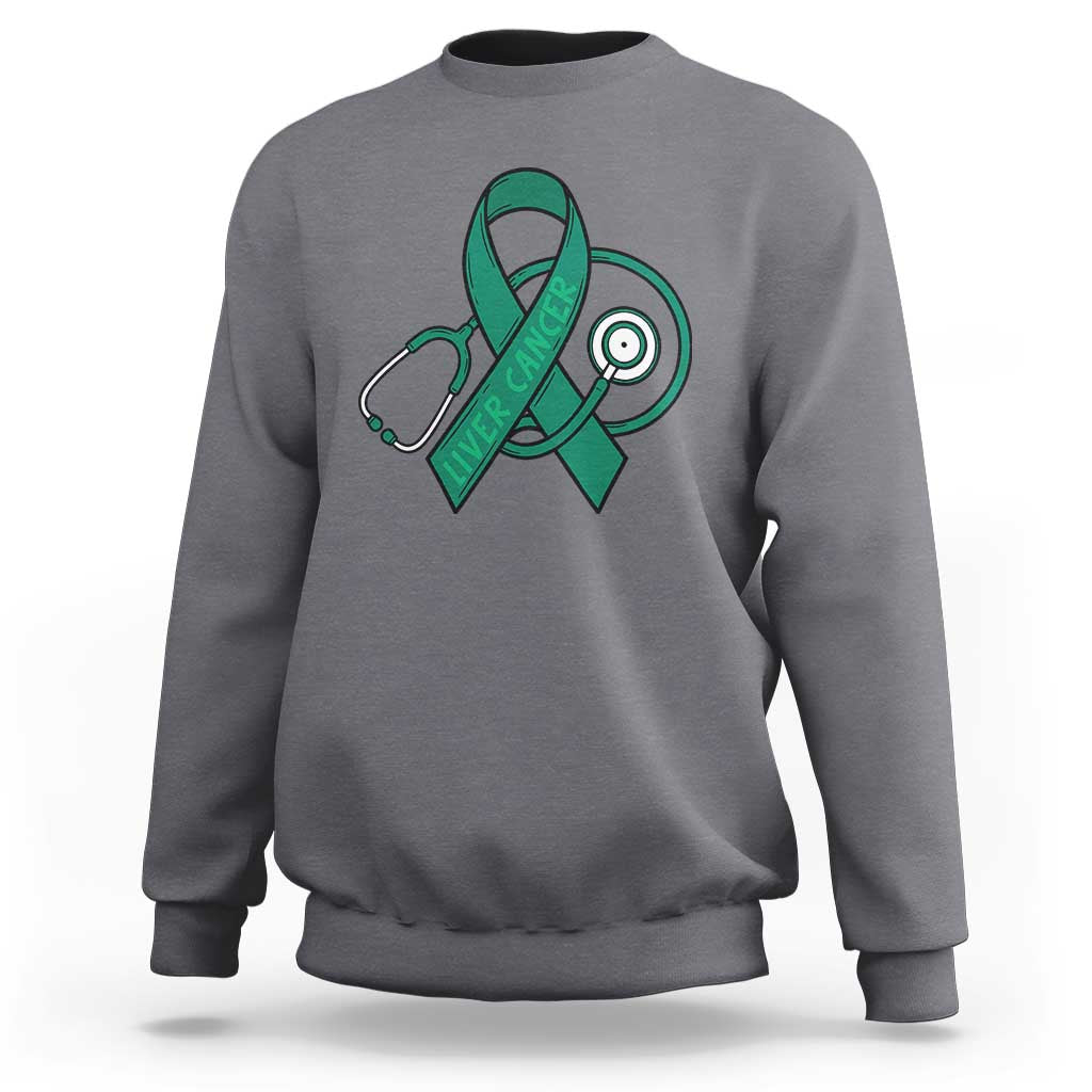 Liver Cancer Strong Nurse Warrior Sweatshirt Stethoscope Healthcare Support Gift