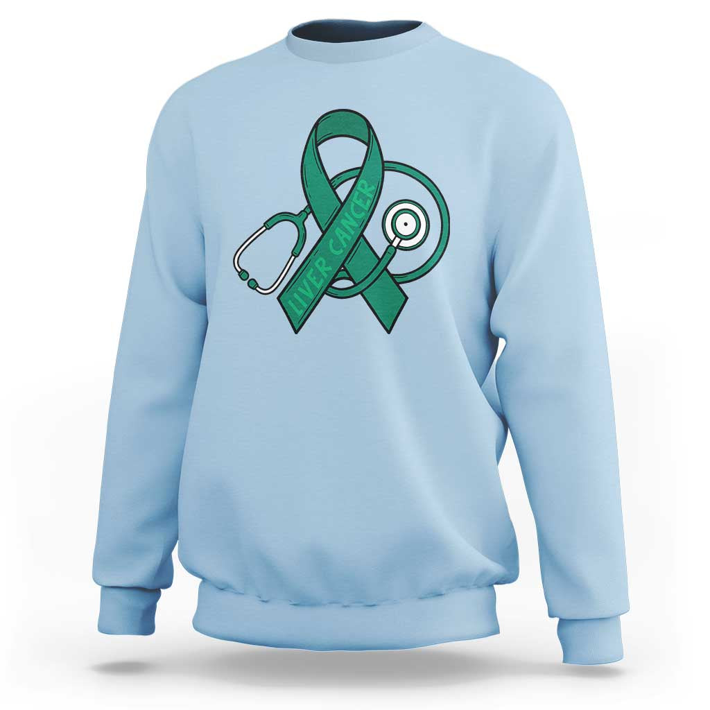 Liver Cancer Strong Nurse Warrior Sweatshirt Stethoscope Healthcare Support Gift