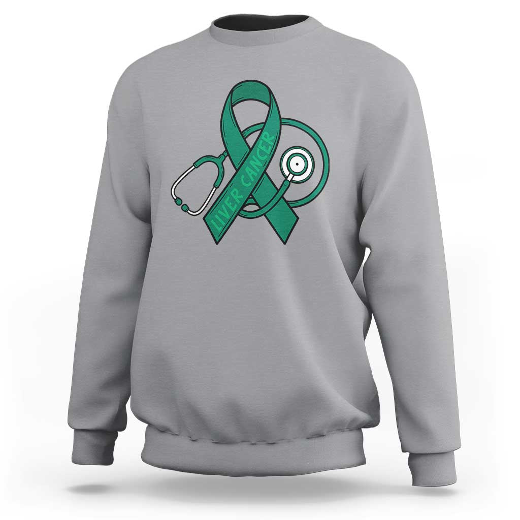 Liver Cancer Strong Nurse Warrior Sweatshirt Stethoscope Healthcare Support Gift