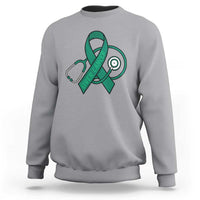 Liver Cancer Strong Nurse Warrior Sweatshirt Stethoscope Healthcare Support Gift