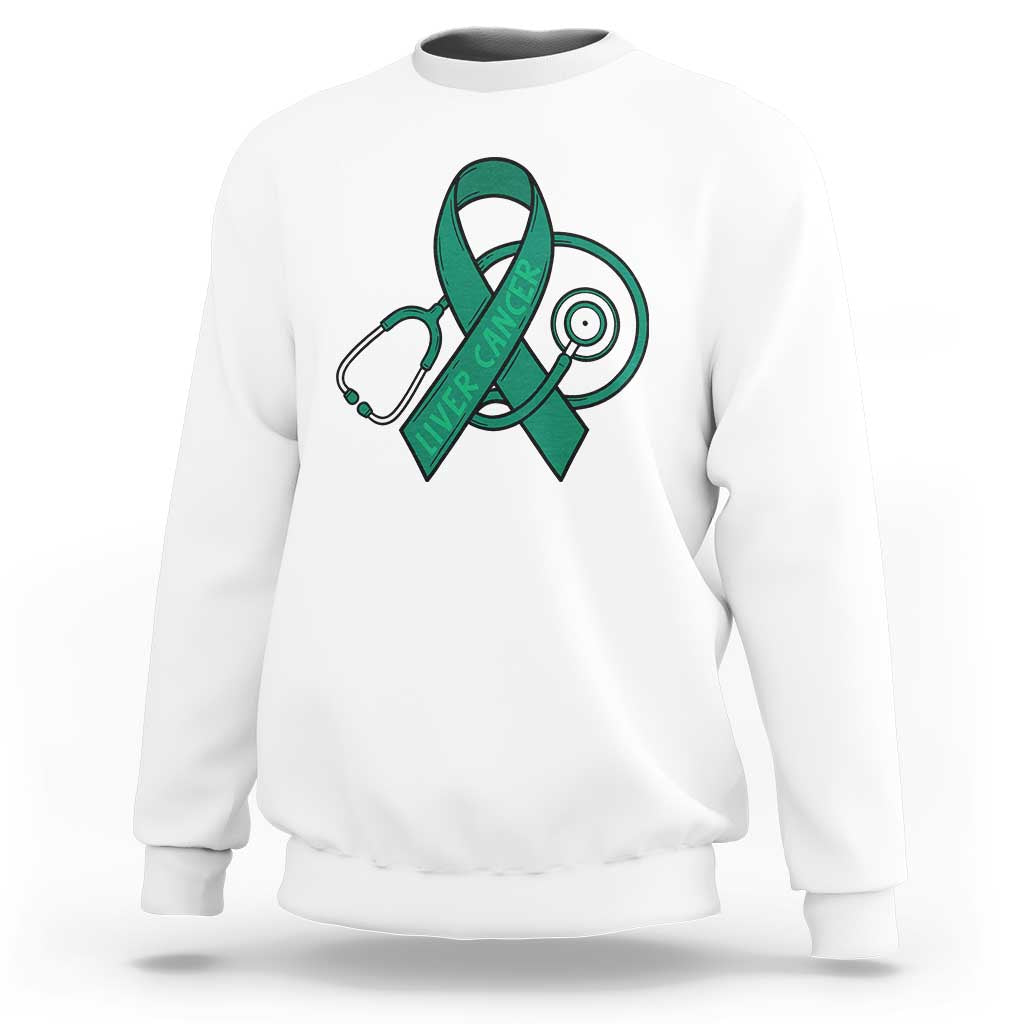 Liver Cancer Strong Nurse Warrior Sweatshirt Stethoscope Healthcare Support Gift