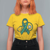 Liver Cancer Strong Nurse Warrior T Shirt For Women Stethoscope Healthcare Support Gift