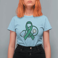 Liver Cancer Strong Nurse Warrior T Shirt For Women Stethoscope Healthcare Support Gift