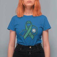 Liver Cancer Strong Nurse Warrior T Shirt For Women Stethoscope Healthcare Support Gift