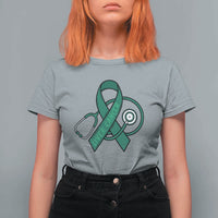 Liver Cancer Strong Nurse Warrior T Shirt For Women Stethoscope Healthcare Support Gift