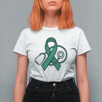 Liver Cancer Strong Nurse Warrior T Shirt For Women Stethoscope Healthcare Support Gift