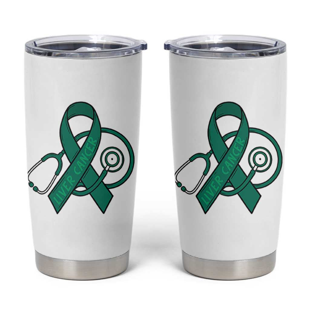 Liver Cancer Strong Nurse Warrior Tumbler Cup Stethoscope Healthcare Support Gift
