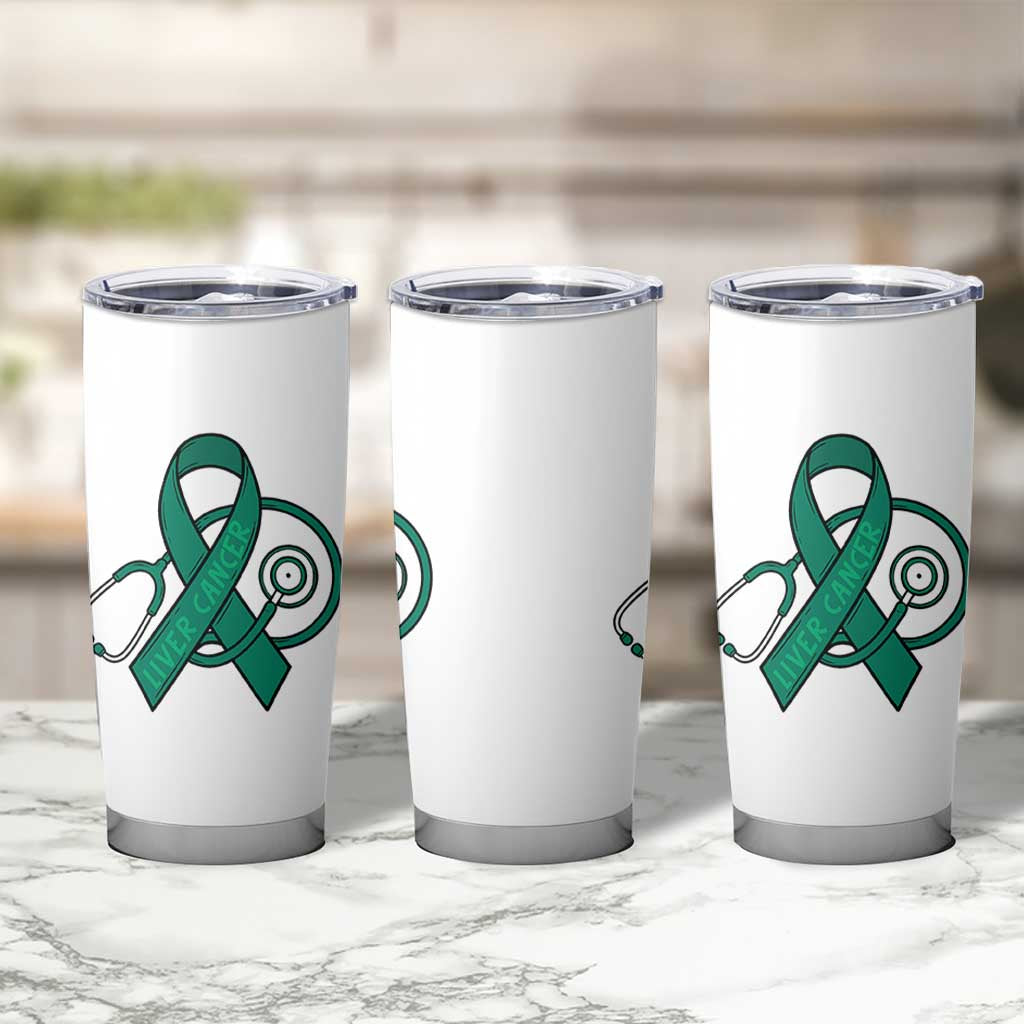 Liver Cancer Strong Nurse Warrior Tumbler Cup Stethoscope Healthcare Support Gift