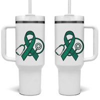 Liver Cancer Strong Nurse Warrior Tumbler With Handle Stethoscope Healthcare Support Gift