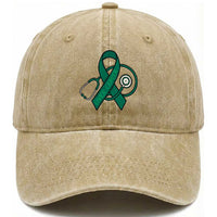 Liver Cancer Strong Nurse Warrior Washed Cotton Baseball Cap Stethoscope Healthcare Support Gift