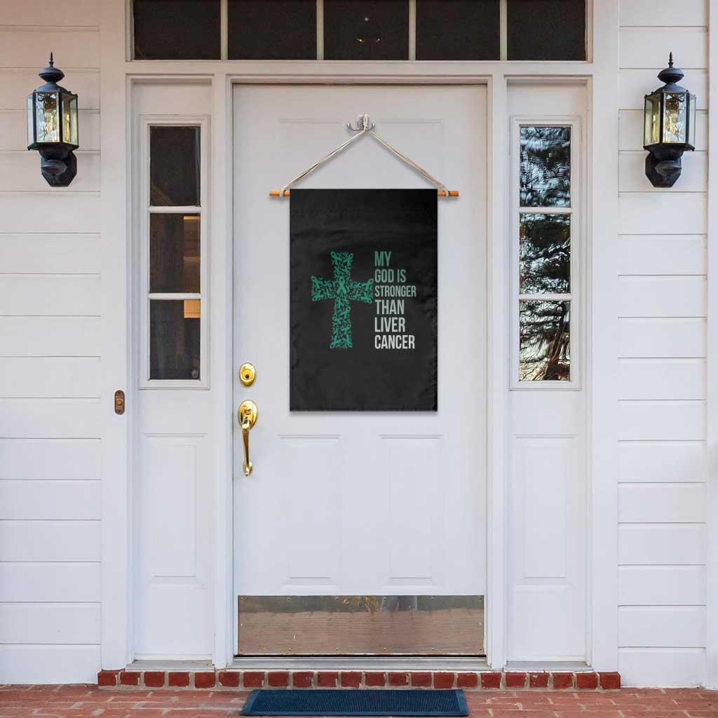 My God Is Stronger Than Liver Cancer Garden Flag Faith Hope Support Gift