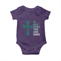 My God Is Stronger Than Liver Cancer Baby Onesie Faith Hope Support Gift