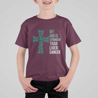 My God Is Stronger Than Liver Cancer T Shirt For Kid Faith Hope Support Gift