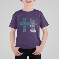 My God Is Stronger Than Liver Cancer T Shirt For Kid Faith Hope Support Gift