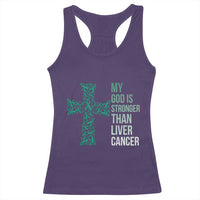 My God Is Stronger Than Liver Cancer Racerback Tank Top Faith Hope Support Gift