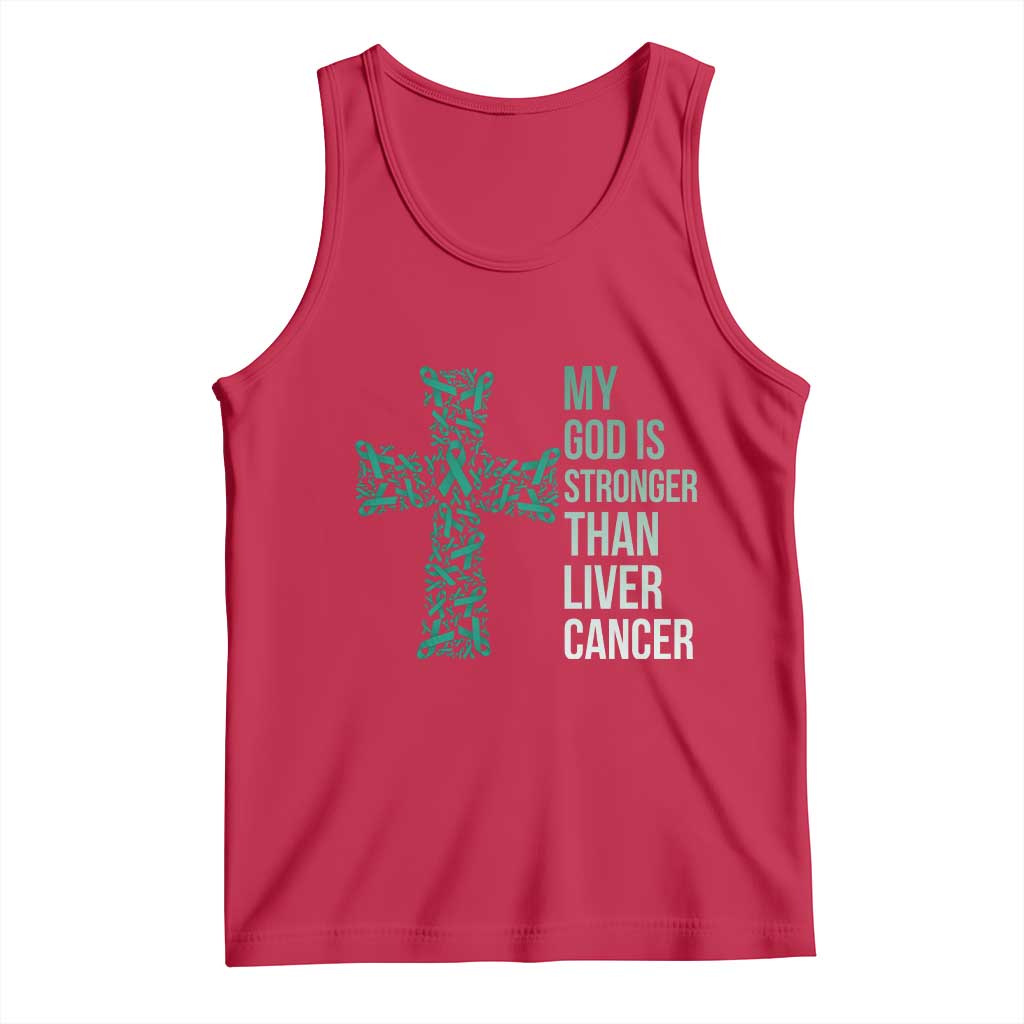 My God Is Stronger Than Liver Cancer Tank Top Faith Hope Support Gift