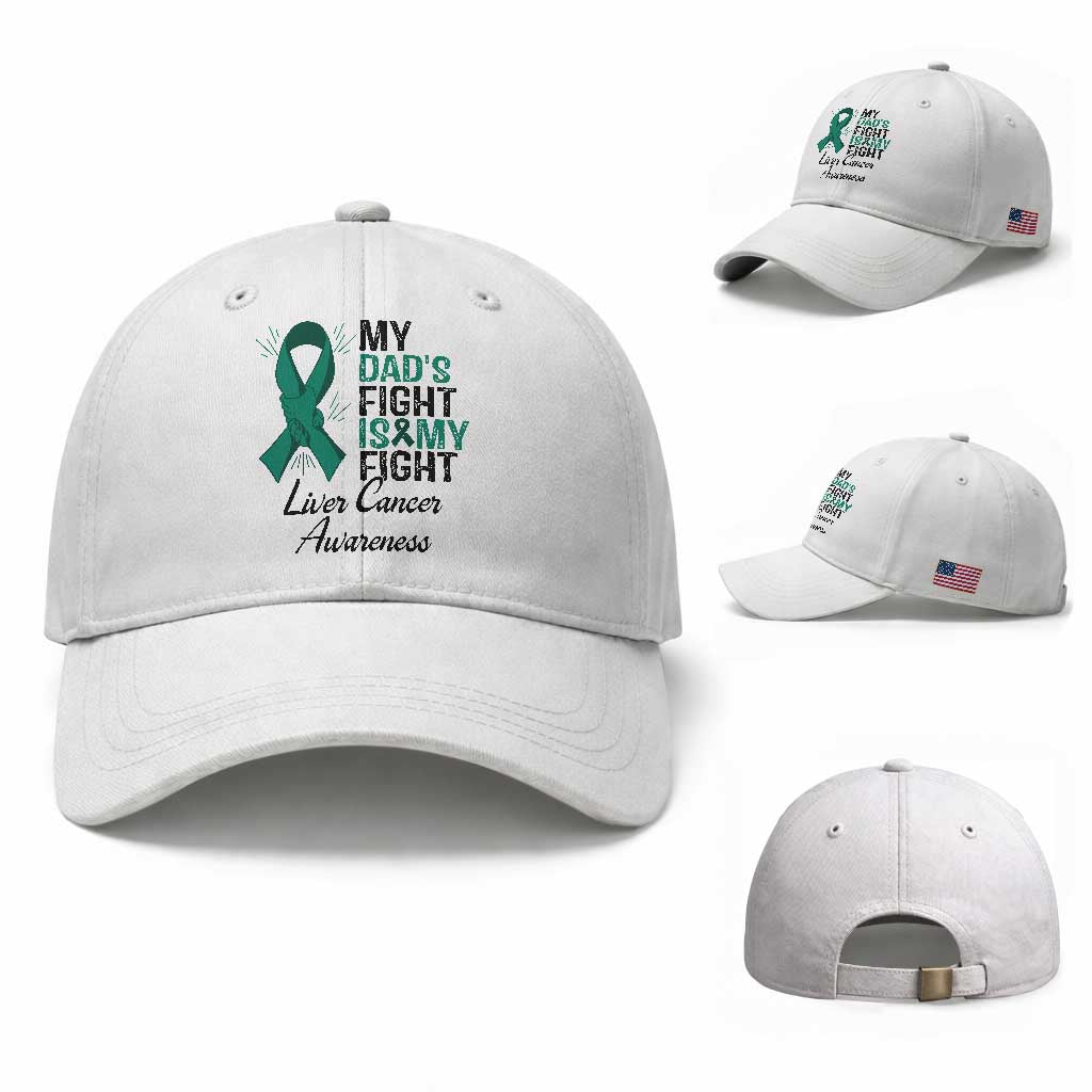 Liver Cancer Support Warrior Gift Baseball Cap My Dad Fight My Fight