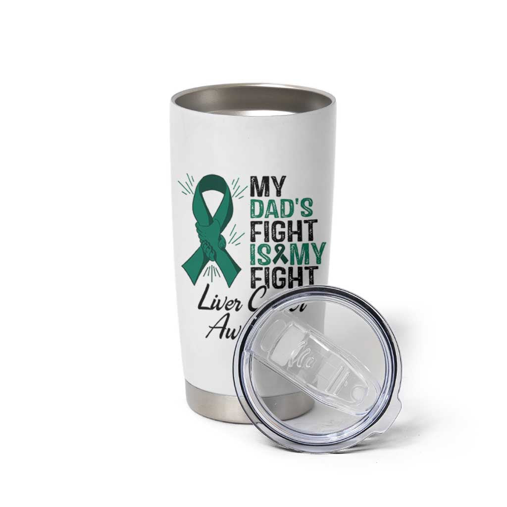 Liver Cancer Support Warrior Gift Tumbler Cup My Dad Fight My Fight