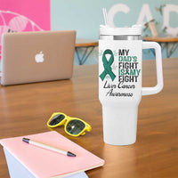 Liver Cancer Support Warrior Gift Tumbler With Handle My Dad Fight My Fight