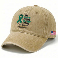 Liver Cancer Support Warrior Gift Washed Cotton Baseball Cap My Dad Fight My Fight
