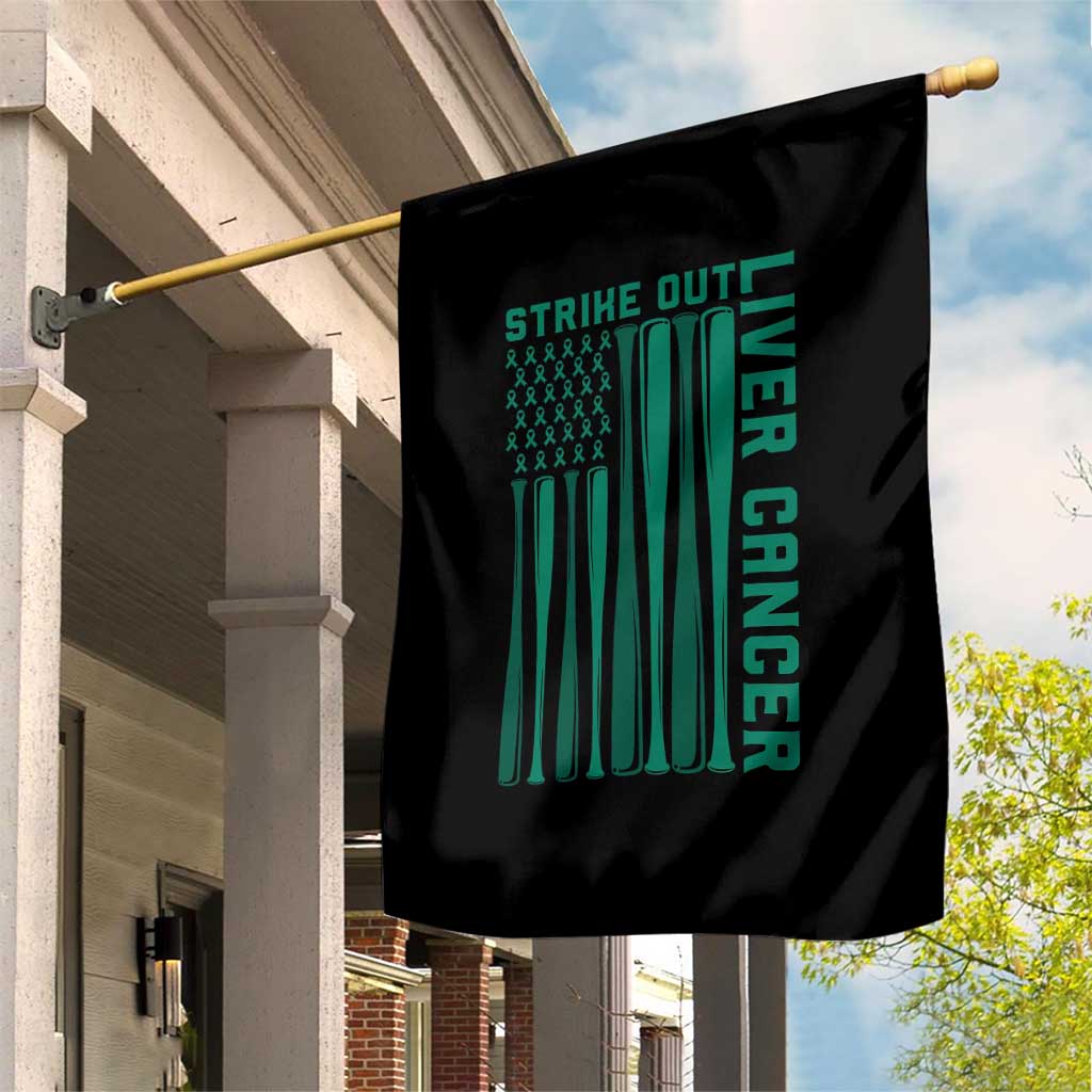 Strike Out Liver Cancer Baseball Garden Flag American Flag Support Gift