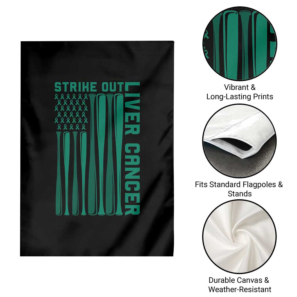 Strike Out Liver Cancer Baseball Garden Flag American Flag Support Gift