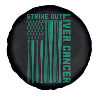 Strike Out Liver Cancer Baseball Spare Tire Cover American Flag Support Gift