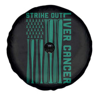 Strike Out Liver Cancer Baseball Spare Tire Cover American Flag Support Gift