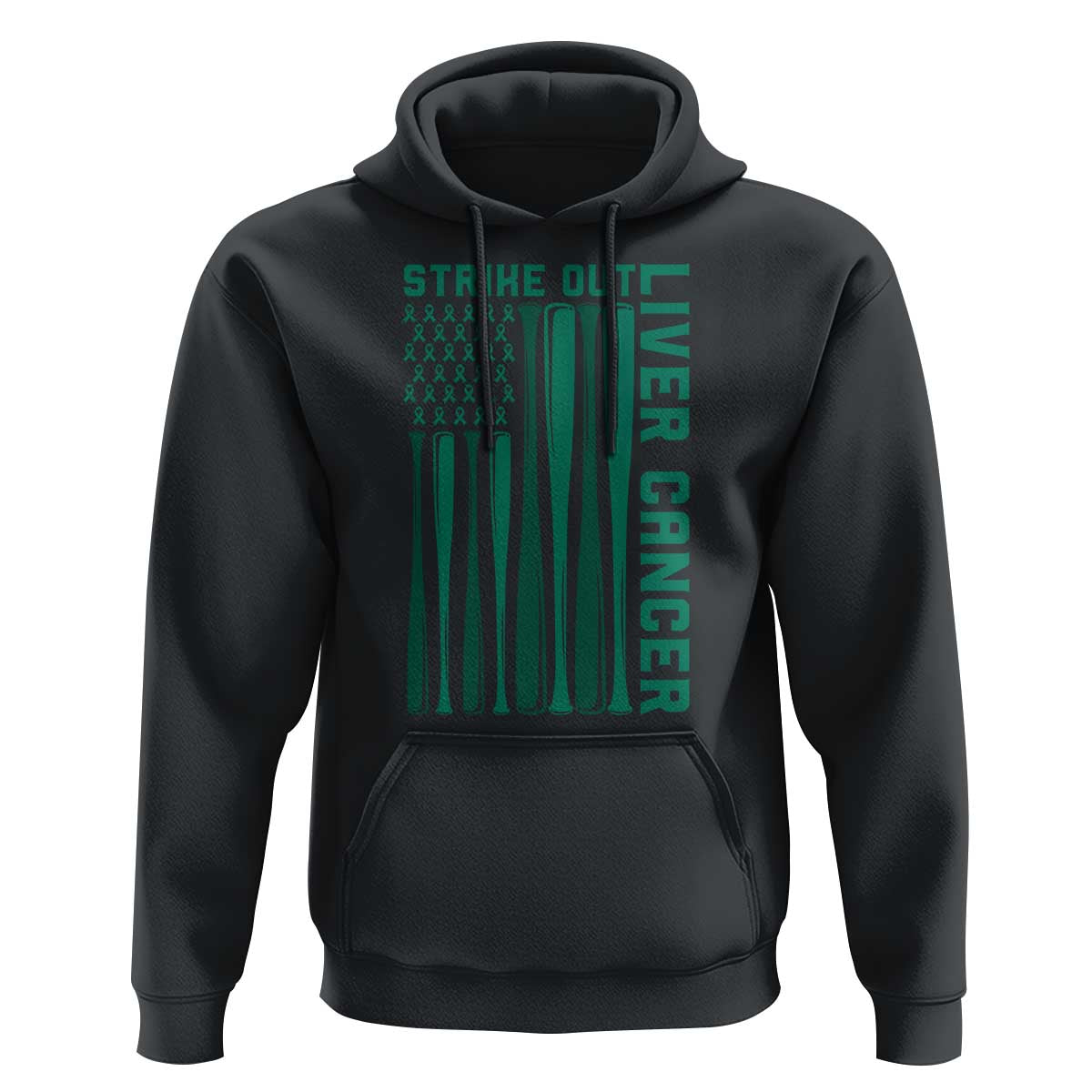 Strike Out Liver Cancer Baseball Hoodie American Flag Support Gift