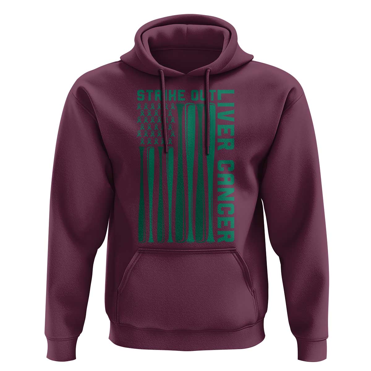 Strike Out Liver Cancer Baseball Hoodie American Flag Support Gift