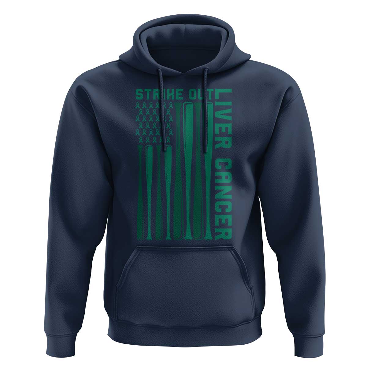 Strike Out Liver Cancer Baseball Hoodie American Flag Support Gift