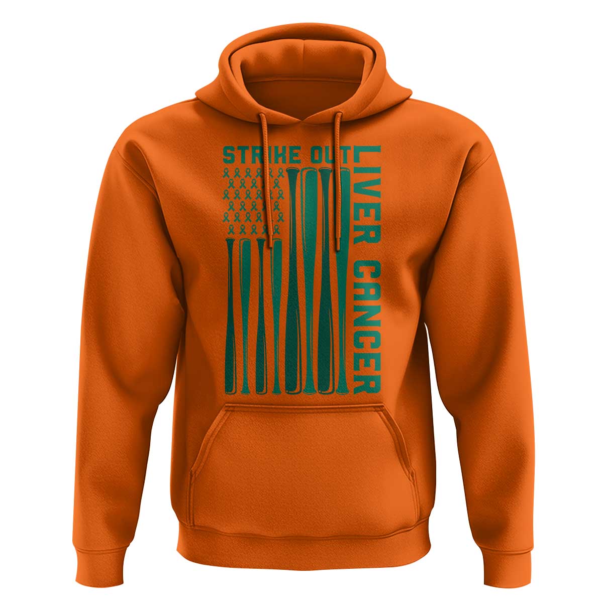 Strike Out Liver Cancer Baseball Hoodie American Flag Support Gift