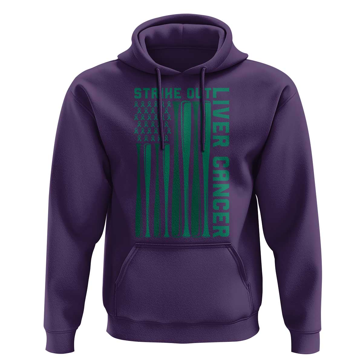 Strike Out Liver Cancer Baseball Hoodie American Flag Support Gift