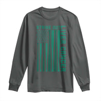 Strike Out Liver Cancer Baseball Long Sleeve Shirt American Flag Support Gift